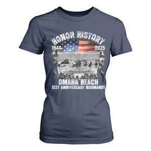 Omaha Beach D Day 81 ST Anniversary Honor History Normandy T Shirt For Women American Flag WWII TS11 Navy Print Your Wear