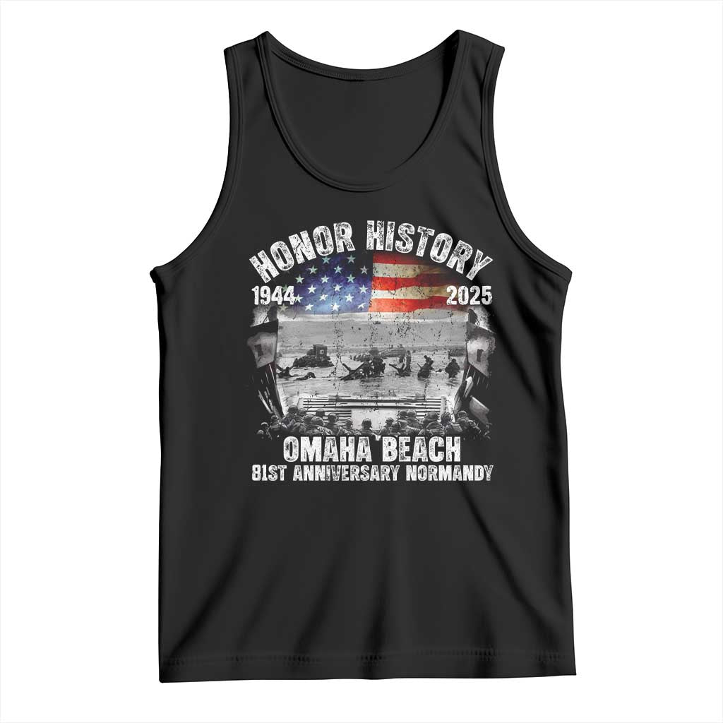 Omaha Beach D Day 81 ST Anniversary Honor History Normandy Tank Top American Flag WWII TS11 Black Print Your Wear