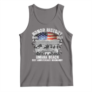 Omaha Beach D Day 81 ST Anniversary Honor History Normandy Tank Top American Flag WWII TS11 Deep Heather Print Your Wear