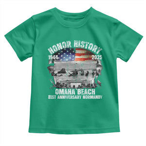 Omaha Beach D Day 81 ST Anniversary Honor History Normandy Toddler T Shirt American Flag WWII TS11 Irish Green Print Your Wear
