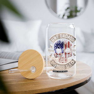 One Badass Bonus Dad Glass Can Vintage Step Dad American Flag Fathers Day TS10 Print Your Wear