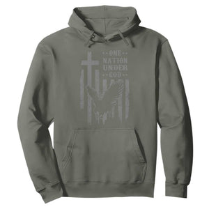 One Nation Under God Hoodie American Flag Bald Eagle 4th Of July Patriotic Christian TS10 Military Green Print Your Wear