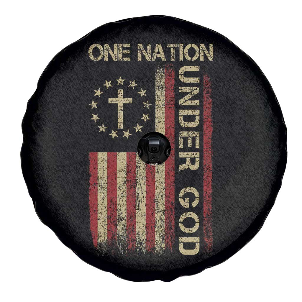 One Nation Under God Spare Tire Cover American Flag 4th Of July Patriotic Christian TS10 Print Your Wear