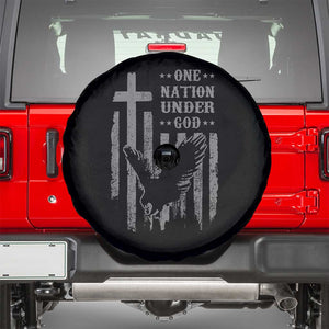 One Nation Under God Spare Tire Cover American Flag Bald Eagle 4th Of July Patriotic Christian TS10 Black Print Your Wear