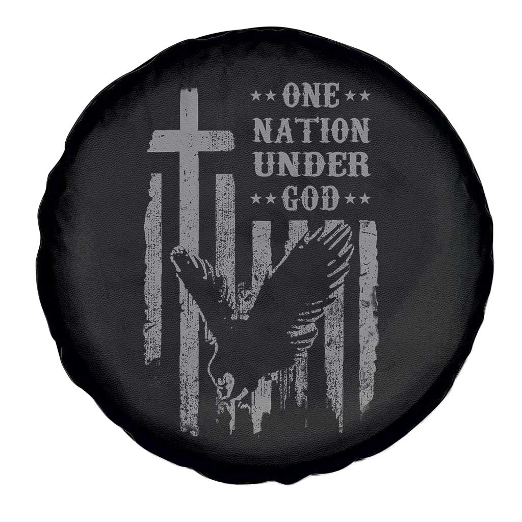 One Nation Under God Spare Tire Cover American Flag Bald Eagle 4th Of July Patriotic Christian TS10 Print Your Wear
