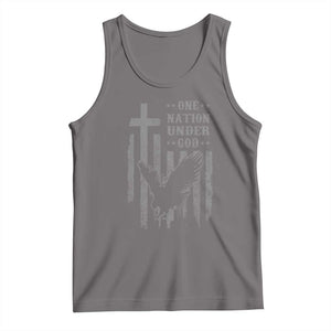 One Nation Under God Tank Top American Flag Bald Eagle 4th Of July Patriotic Christian TS10 Deep Heather Print Your Wear