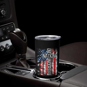 One Nation Under God Tumbler Cup 4th Of July Patriotic Christian Vintage Cross American Flag TS11 Print Your Wear