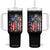 One Nation Under God Tumbler With Handle 4th Of July Patriotic Christian Vintage Cross American Flag TS11 One Size: 40 oz Black Print Your Wear