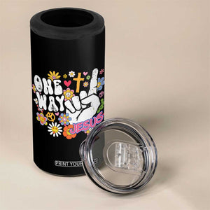 One Way Jesus 4 in 1 Can Cooler Tumbler Christian Relgion Retro Hippie TS02 Print Your Wear