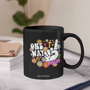 One Way Jesus Coffee Mug Christian Relgion Retro Hippie TS02 Print Your Wear