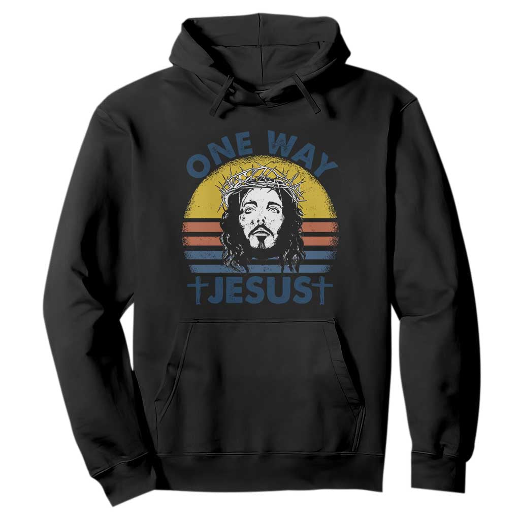 One Way Jesus Hoodie Christian Relgion Retro Vintage TS02 Black Print Your Wear