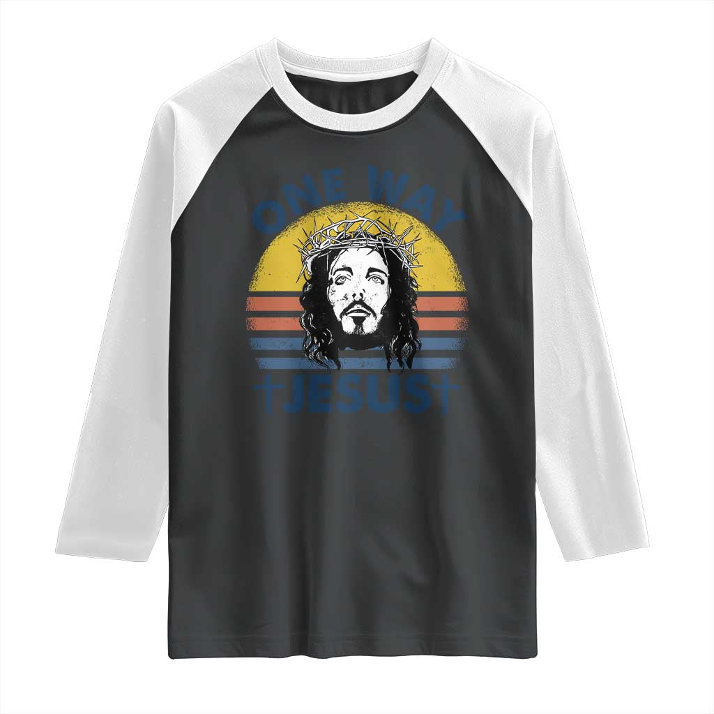 One Way Jesus Raglan Shirt Christian Relgion Retro Vintage TS02 Black White Print Your Wear
