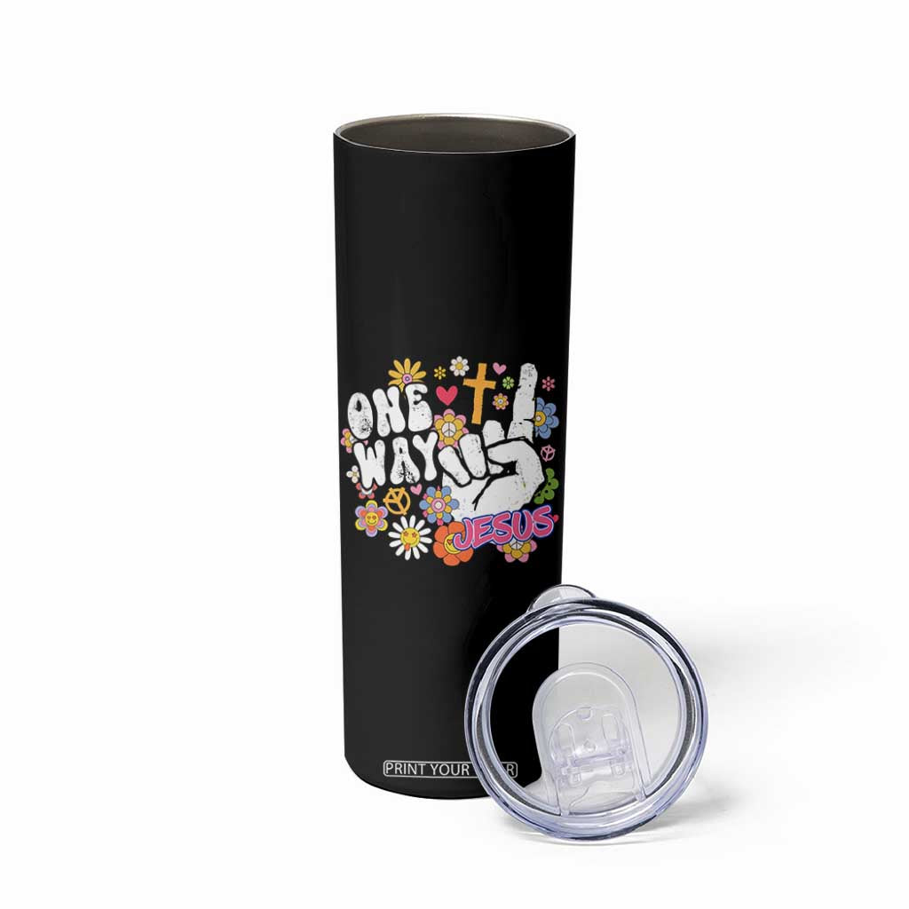 One Way Jesus Skinny Tumbler Christian Relgion Retro Hippie TS02 Print Your Wear