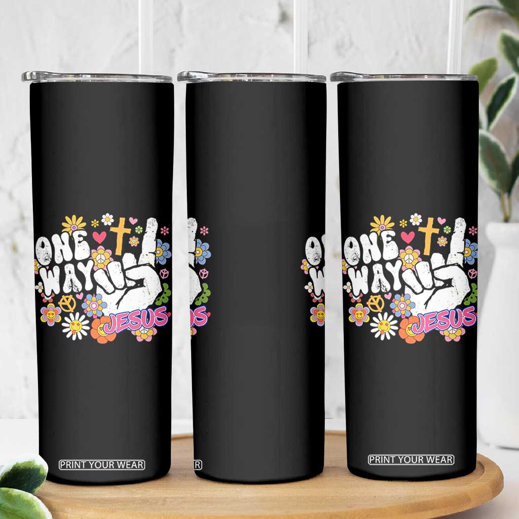 One Way Jesus Skinny Tumbler Christian Relgion Retro Hippie TS02 Print Your Wear