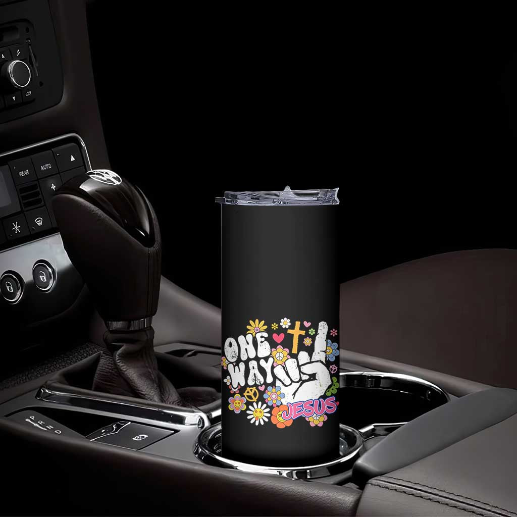 One Way Jesus Skinny Tumbler Christian Relgion Retro Hippie TS02 Print Your Wear