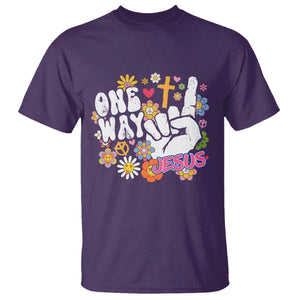 One Way Jesus T Shirt Christian Relgion Retro Hippie TS02 Purple Print Your Wear