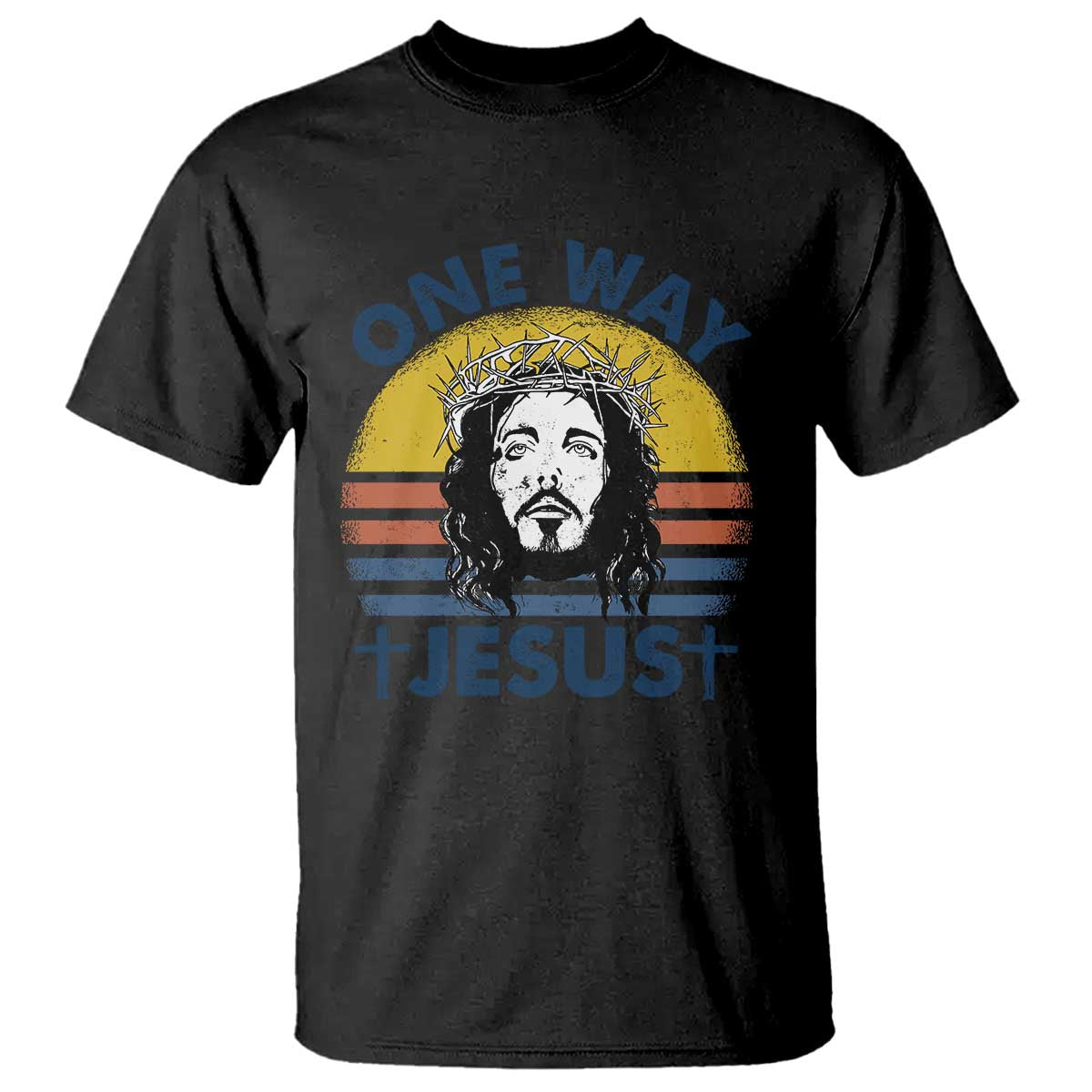 One Way Jesus T Shirt Christian Relgion Retro Vintage TS02 Black Print Your Wear