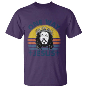 One Way Jesus T Shirt Christian Relgion Retro Vintage TS02 Purple Print Your Wear