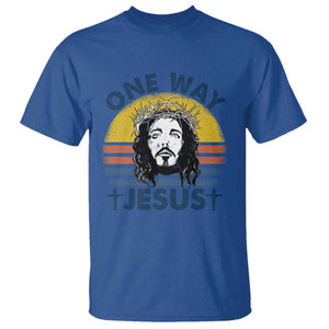 One Way Jesus T Shirt Christian Relgion Retro Vintage TS02 Royal Blue Print Your Wear