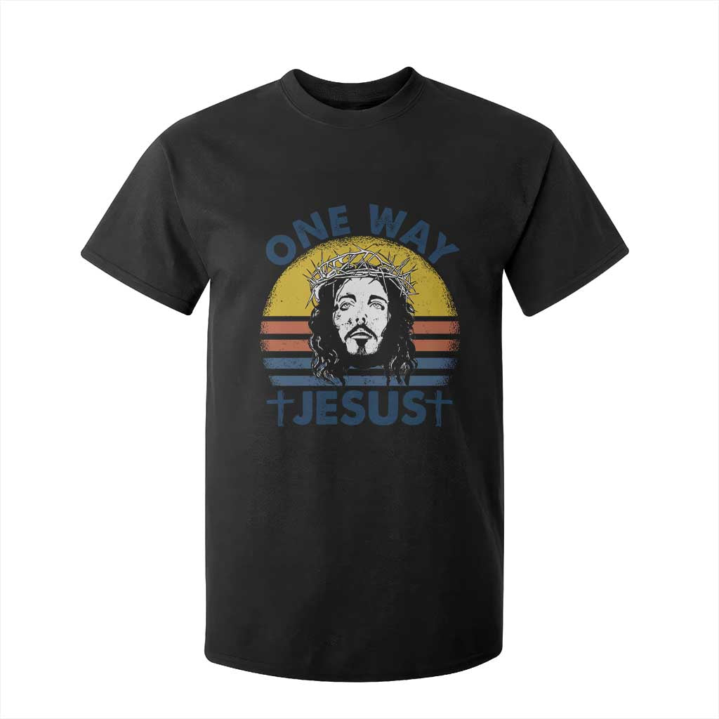 One Way Jesus T Shirt For Kid Christian Relgion Retro Vintage TS02 Black Print Your Wear