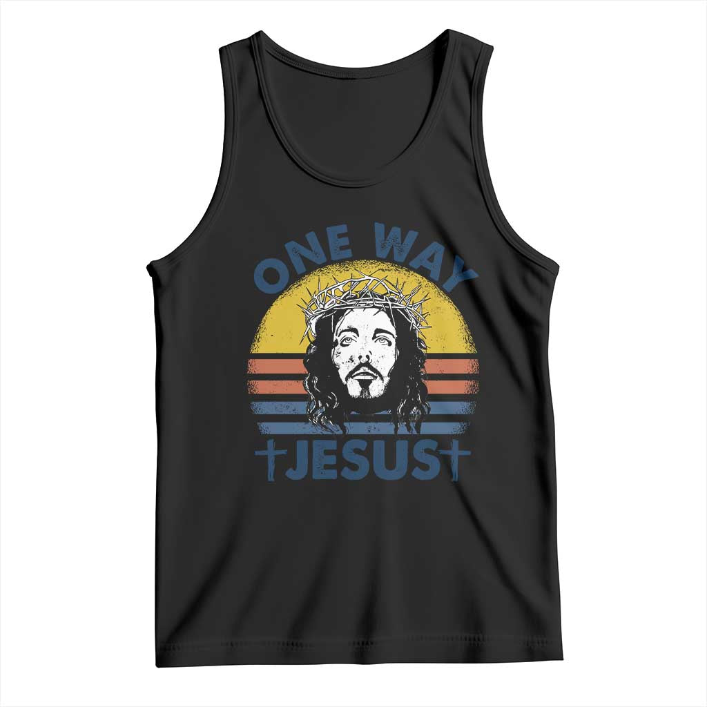 One Way Jesus Tank Top Christian Relgion Retro Vintage TS02 Black Print Your Wear