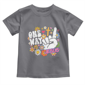 One Way Jesus Toddler T Shirt Christian Relgion Retro Hippie TS02 Charcoal Print Your Wear