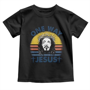 One Way Jesus Toddler T Shirt Christian Relgion Retro Vintage TS02 Black Print Your Wear