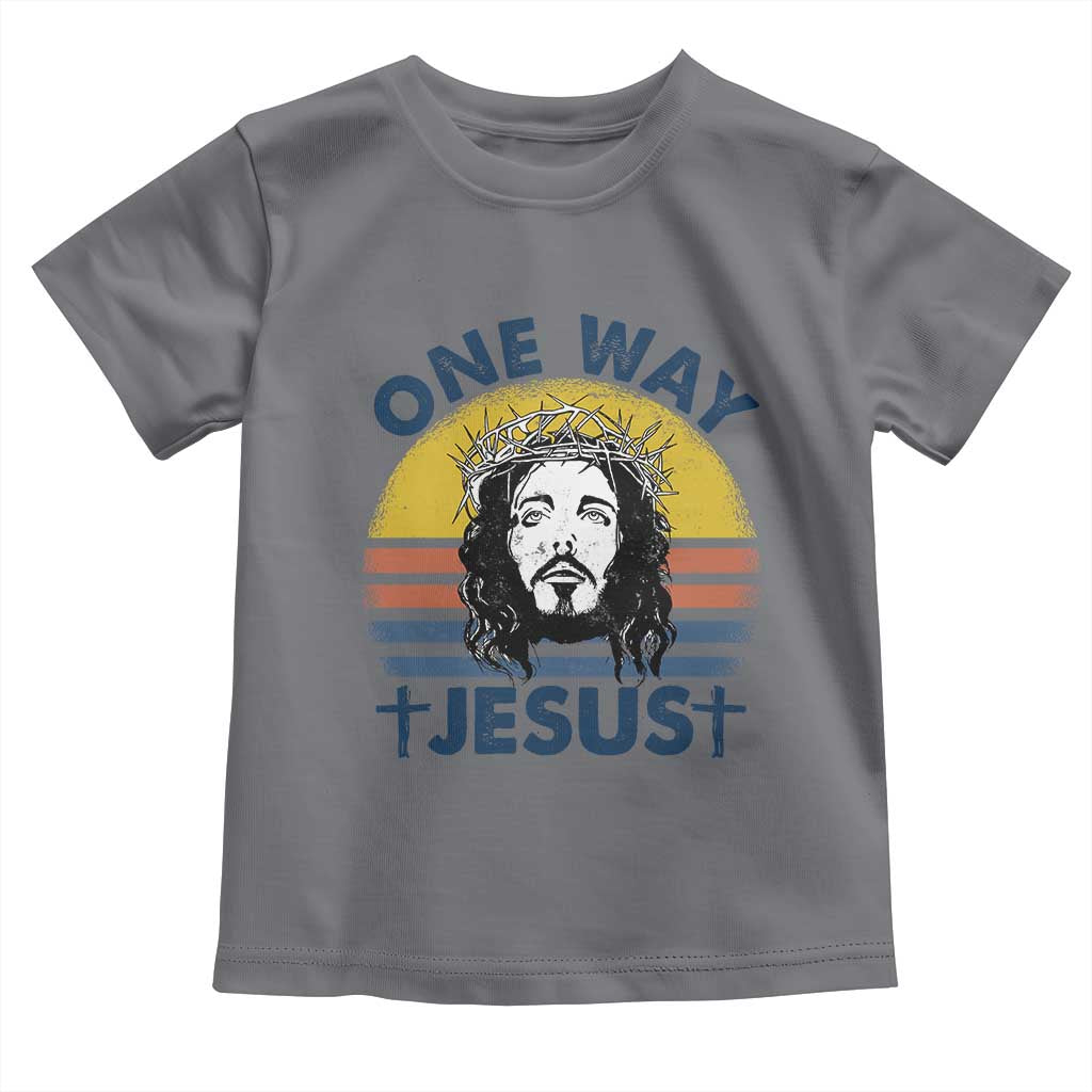 One Way Jesus Toddler T Shirt Christian Relgion Retro Vintage TS02 Charcoal Print Your Wear