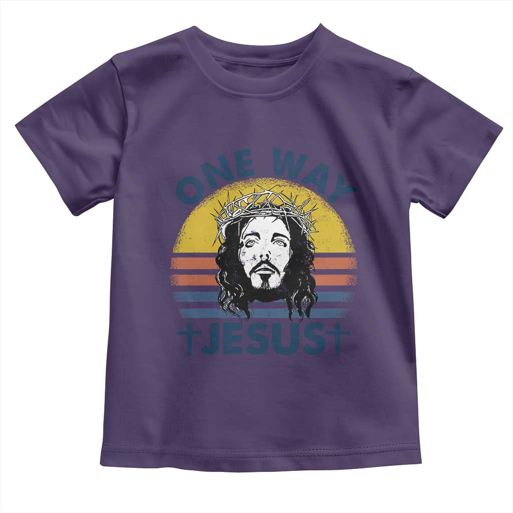 One Way Jesus Toddler T Shirt Christian Relgion Retro Vintage TS02 Purple Print Your Wear