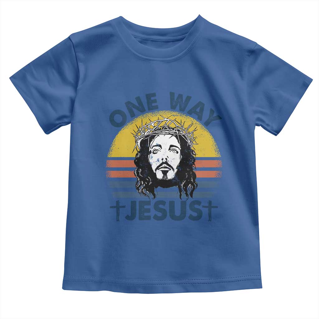 One Way Jesus Toddler T Shirt Christian Relgion Retro Vintage TS02 Royal Blue Print Your Wear