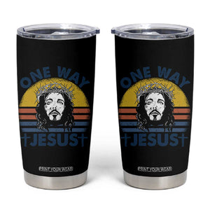 One Way Jesus Tumbler Cup Christian Relgion Retro Vintage TS02 Black Print Your Wear