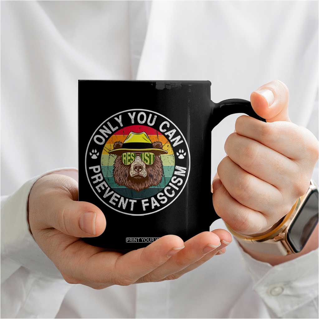 Only You Can Prevent Fascism Coffee Mug Protect National Parks Bear Resist TS02 Print Your Wear