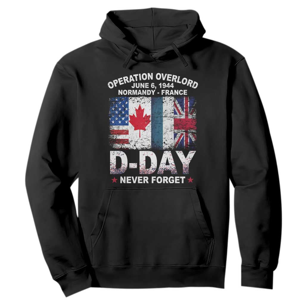Operation Overlord D Day Normandy France WWII Never Forget Hoodie TS11 Black Print Your Wear
