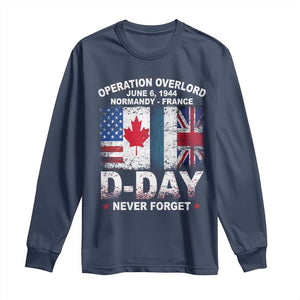 Operation Overlord D Day Normandy France WWII Never Forget Long Sleeve Shirt TS11 Navy Print Your Wear