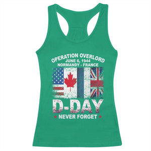 Operation Overlord D Day Normandy France WWII Never Forget Racerback Tank Top TS11 Irish Green Print Your Wear