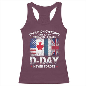Operation Overlord D Day Normandy France WWII Never Forget Racerback Tank Top TS11 Maroon Print Your Wear