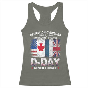Operation Overlord D Day Normandy France WWII Never Forget Racerback Tank Top TS11 Military Green Print Your Wear