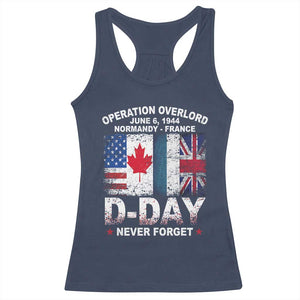 Operation Overlord D Day Normandy France WWII Never Forget Racerback Tank Top TS11 Navy Print Your Wear