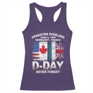 Operation Overlord D Day Normandy France WWII Never Forget Racerback Tank Top TS11 Purple Print Your Wear