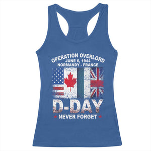 Operation Overlord D Day Normandy France WWII Never Forget Racerback Tank Top TS11 Royal Blue Print Your Wear