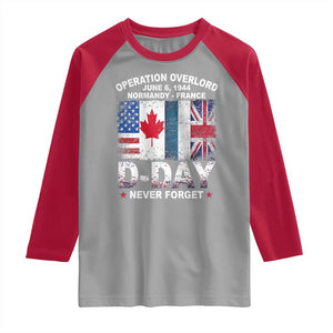 Operation Overlord D Day Normandy France WWII Never Forget Raglan Shirt TS11 Sport Gray Red Print Your Wear