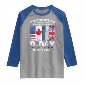 Operation Overlord D Day Normandy France WWII Never Forget Raglan Shirt TS11 Sport Gray Royal Print Your Wear