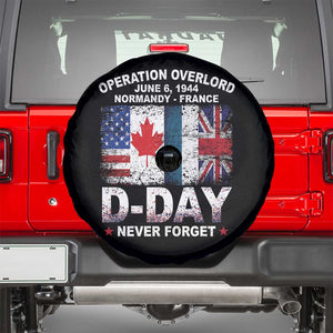 Operation Overlord D Day Normandy France WWII Never Forget Spare Tire Cover TS11 Black Print Your Wear