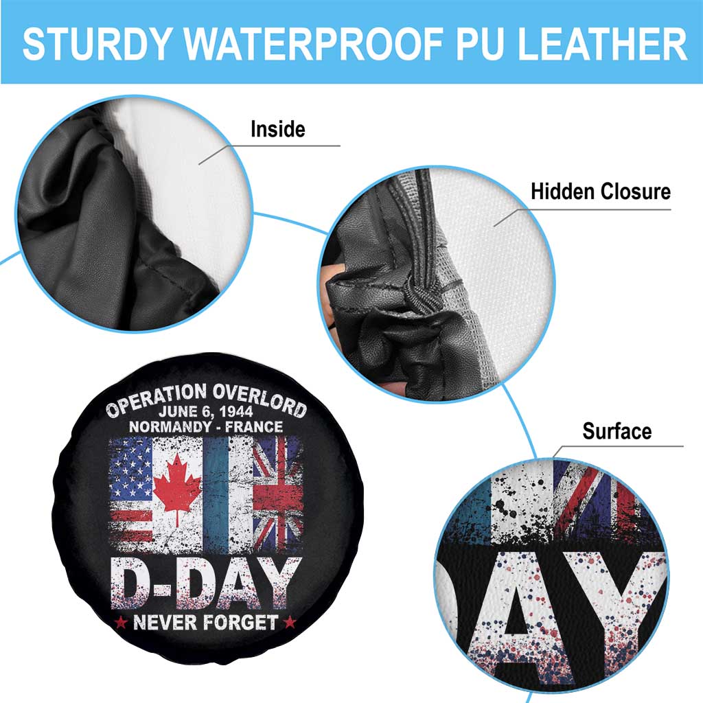 Operation Overlord D Day Normandy France WWII Never Forget Spare Tire Cover TS11 Print Your Wear