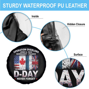 Operation Overlord D Day Normandy France WWII Never Forget Spare Tire Cover TS11 Print Your Wear