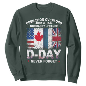 Operation Overlord D Day Normandy France WWII Never Forget Sweatshirt TS11 Dark Forest Green Print Your Wear