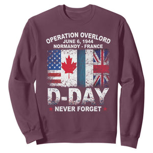 Operation Overlord D Day Normandy France WWII Never Forget Sweatshirt TS11 Maroon Print Your Wear