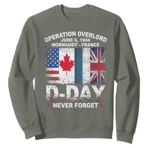 Operation Overlord D Day Normandy France WWII Never Forget Sweatshirt TS11 Military Green Print Your Wear