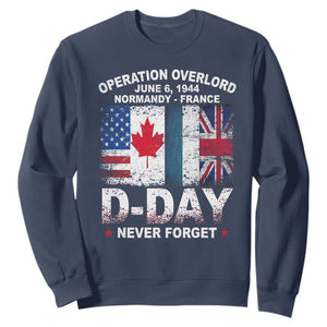 Operation Overlord D Day Normandy France WWII Never Forget Sweatshirt TS11 Navy Print Your Wear