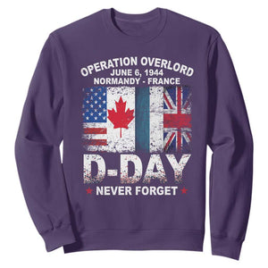 Operation Overlord D Day Normandy France WWII Never Forget Sweatshirt TS11 Purple Print Your Wear